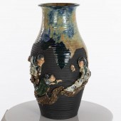 SUMIDA GAWA LARGE BLUE POTTERY