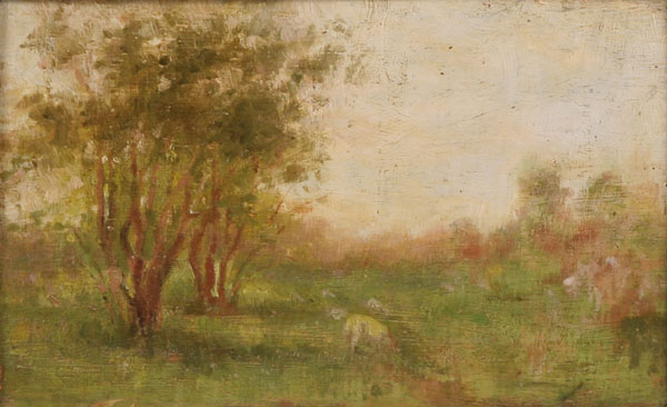 Summer pastoral landscape with