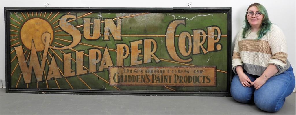 SUN WALLPAPER CORP. ADVERTISING TIN