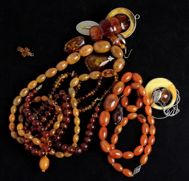 Sundry amber and faux amber