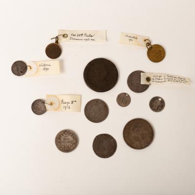 Sundry coins and tokens to