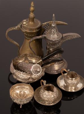 Sundry Eastern white metal