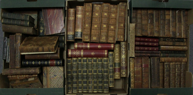 Sundry leather bound books