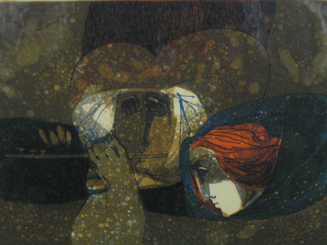 Sunol Alvar Lithograph Flute Player