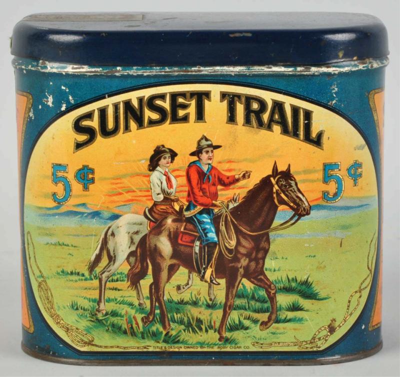 Sunset Trail Cigar Tin.  Good color