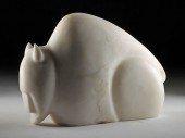 SUPERB ALABASTER BISON BY GORD
