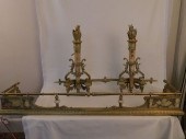 SUPERB BRONZE & ONYX ANDIRON S