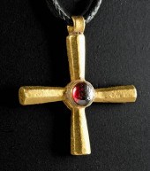 SUPERB BYZANTINE GOLD CROSS W/