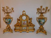 SUPERB FRENCH ORMOLU CLOCK SET