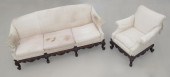 SUPERBLY CARVED MAHOGANY SOFA