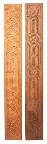 SURINAME MAROON CARVED WOOD PA