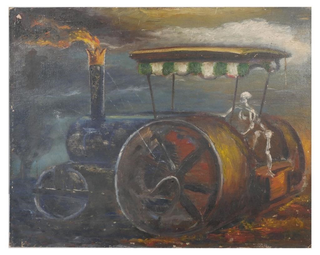 SURREALISM, OIL ON BOARD,