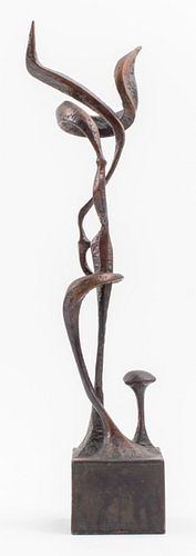 SURREALIST ABSTRACT BRONZE PLANT