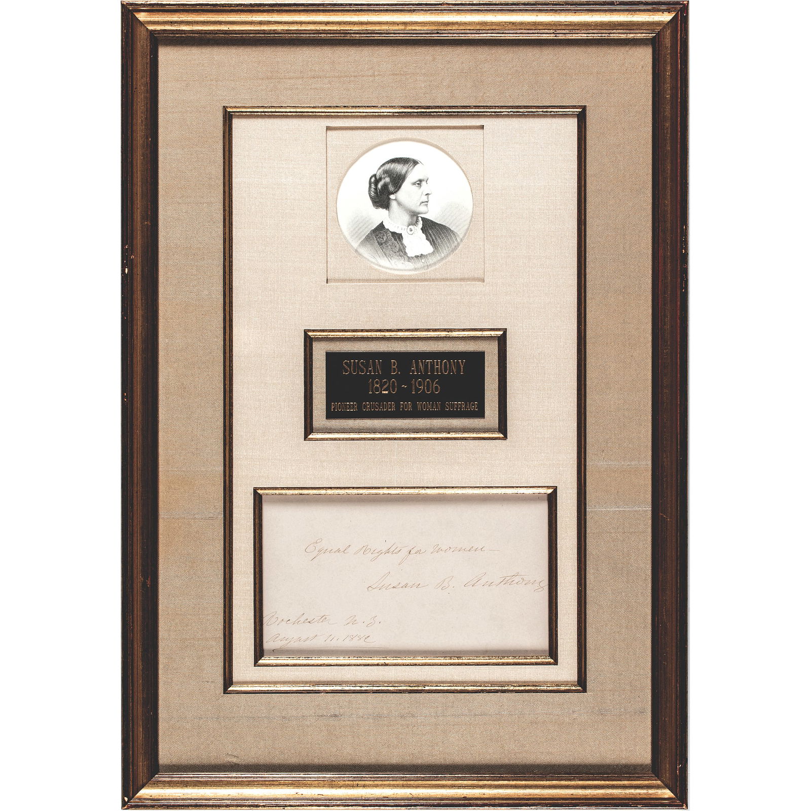 SUSAN B. ANTHONY SIGNED AUTOGRAPH