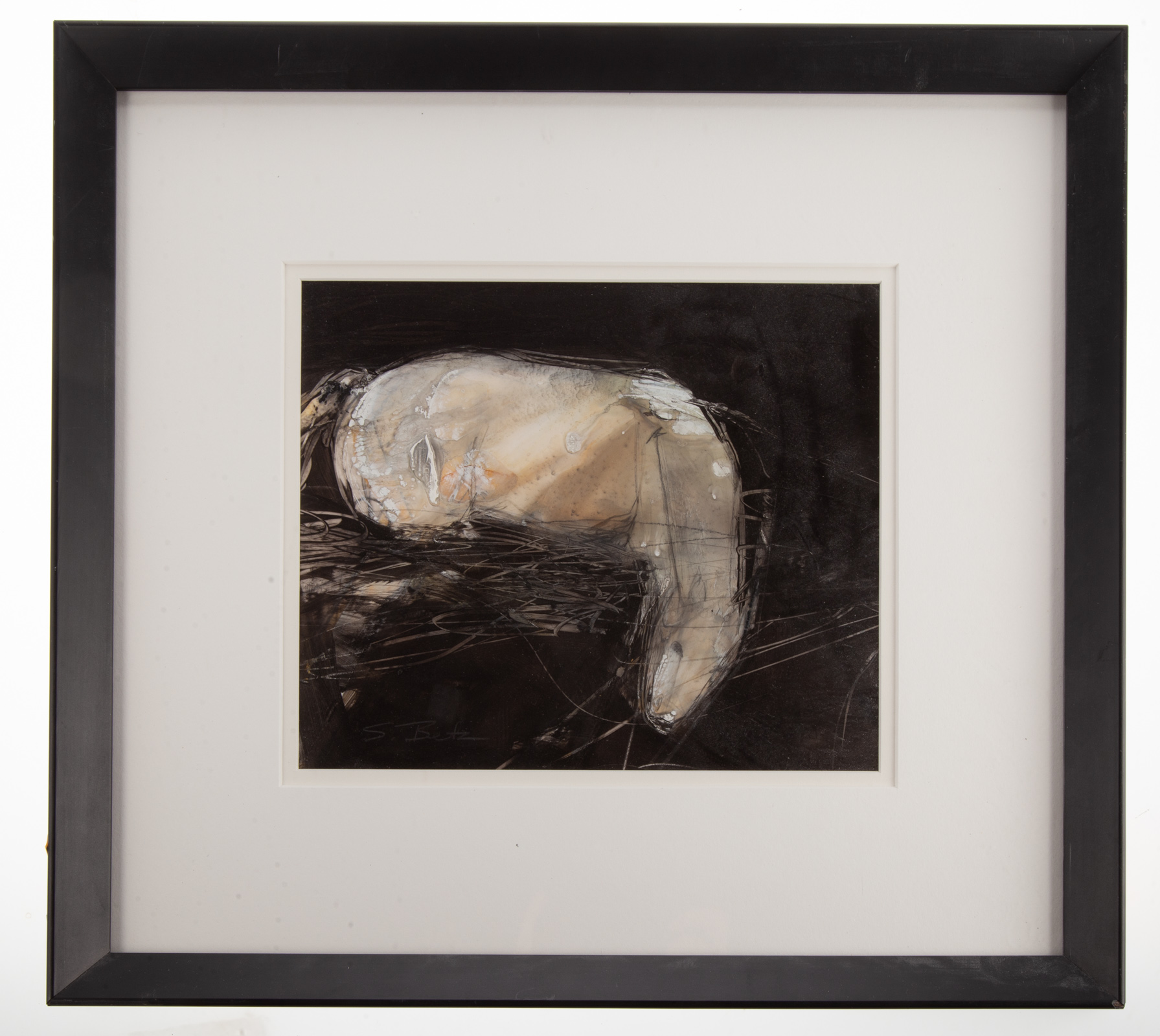 SUSAN BETZ. HORSE, MIXED MEDIA ON