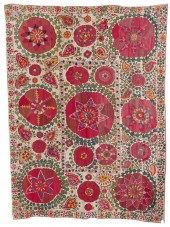 SUZANI EMBROIDERY, TURKESTAN,