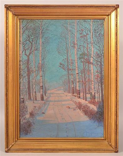 SVEN SVENDSEN WINTER ROAD OIL ON