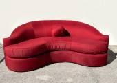 SWAIM CURVED SOFA: Red cloth u