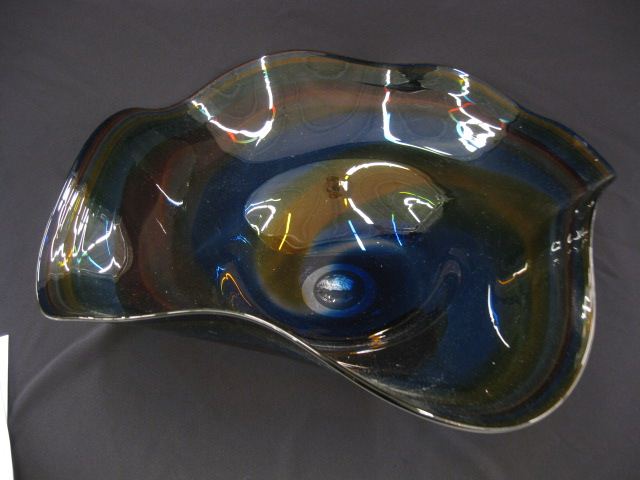''Swamp Art'' Glass Bowl by