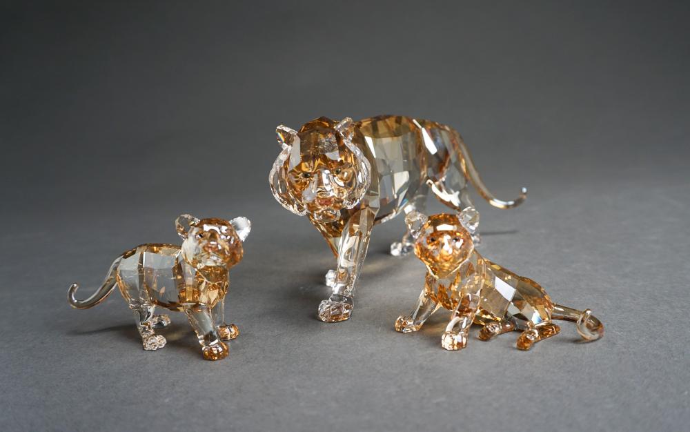 SWAROVSKI AMBER CRYSTAL PANTHER AND