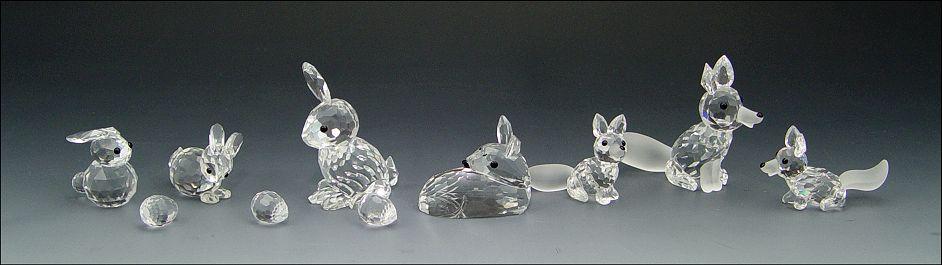 SWAROVSKI CRYSTAL 10 PIECE FOXES,