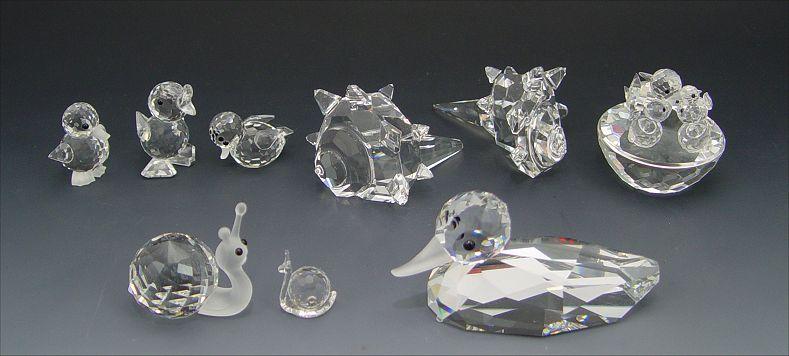 SWAROVSKI CRYSTAL 9 PIECE DUCKS,
