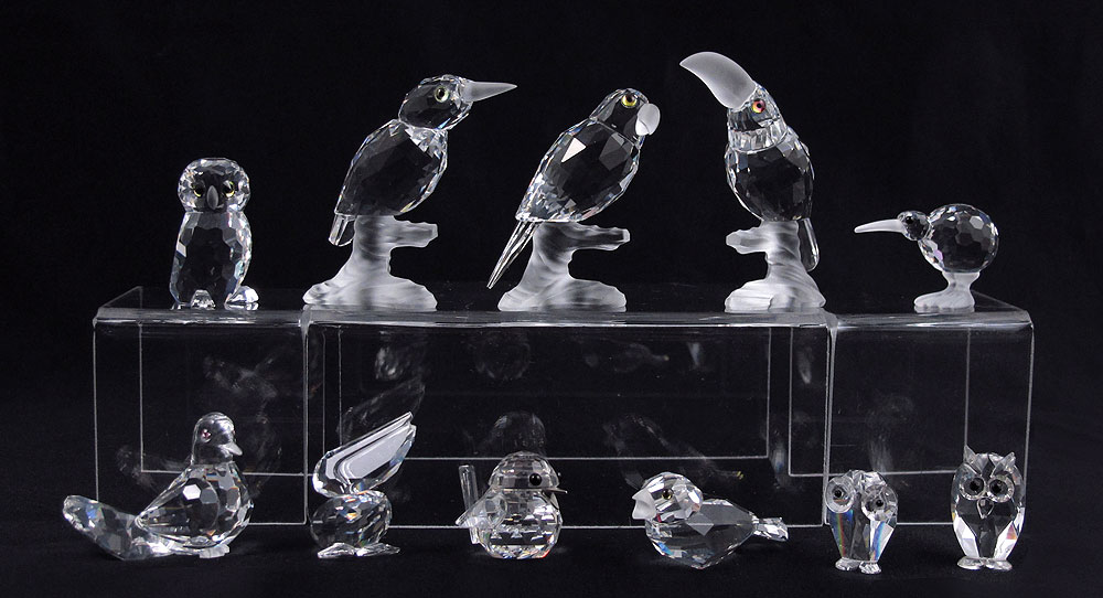 SWAROVSKI CRYSTAL BIRD FIGURINES:
