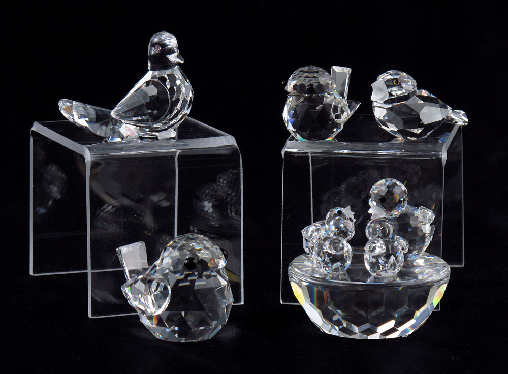 SWAROVSKI CRYSTAL BIRD FIGURINES: