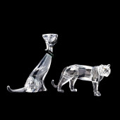 SWAROVSKI CRYSTAL CAT AND COUG
