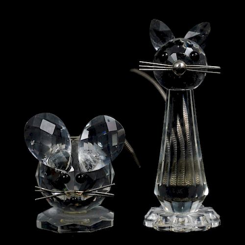 SWAROVSKI CRYSTAL CAT AND MOUSE