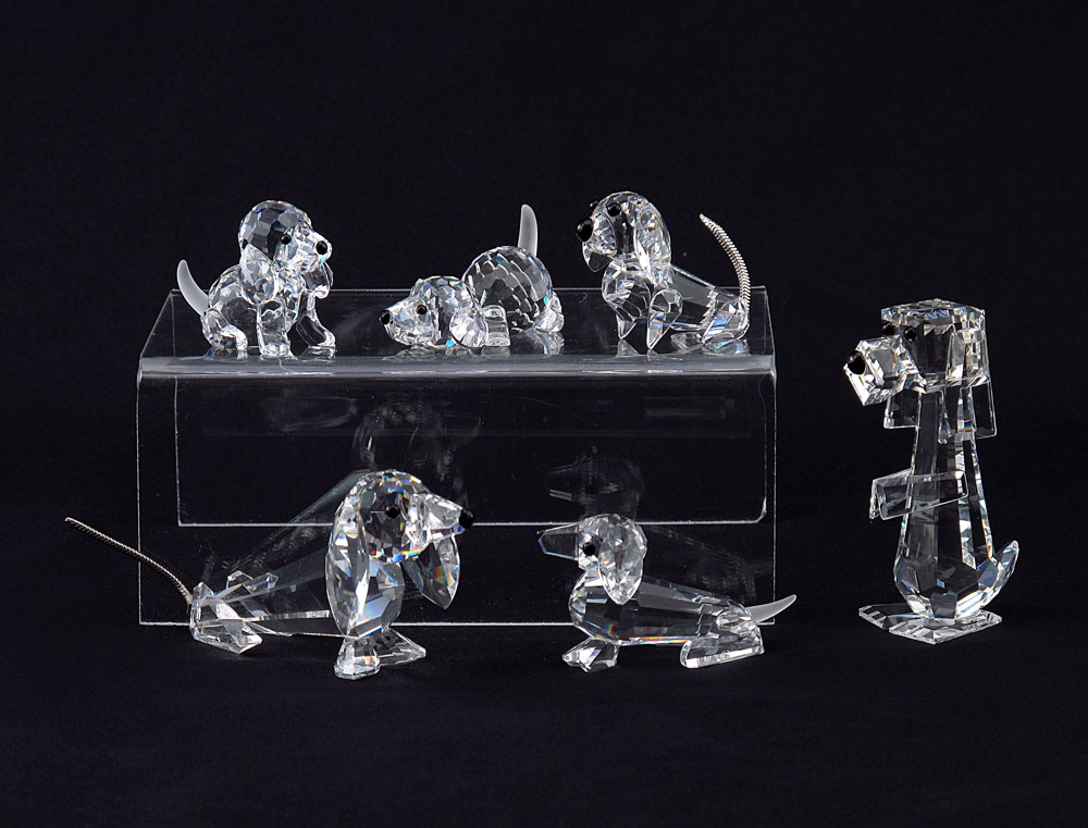 SWAROVSKI CRYSTAL DOG FIGURINES: To