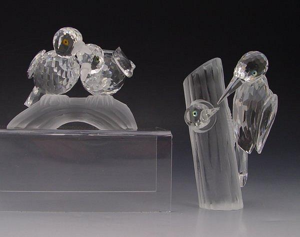 SWAROVSKI CRYSTAL DOVE & WOODPECKER