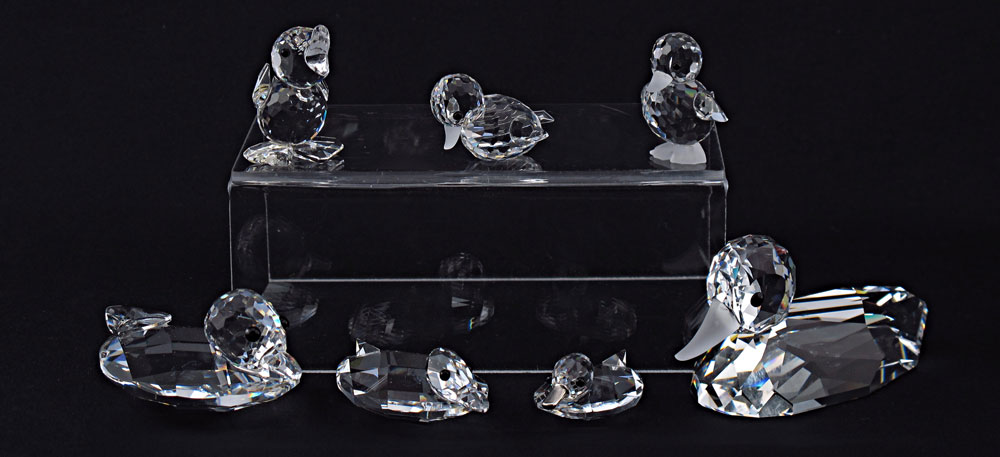 SWAROVSKI CRYSTAL DUCK FIGURINES: