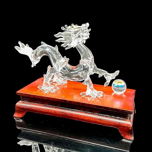 SWAROVSKI CRYSTAL FIGURINE + WOODEN