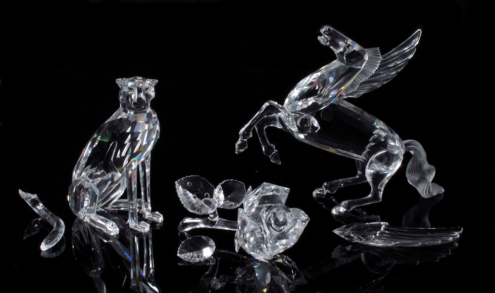 SWAROVSKI CRYSTAL FIGURINES: 3 pc