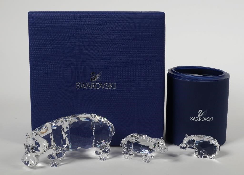 SWAROVSKI CRYSTAL FIGURINES HIPPO