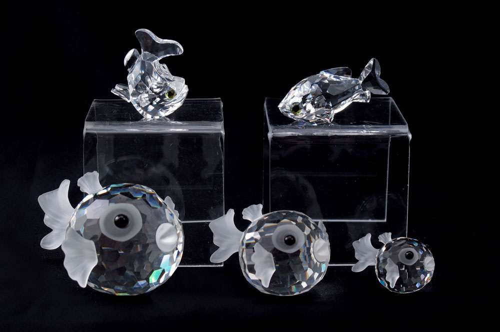 SWAROVSKI CRYSTAL FISH FIGURINES: