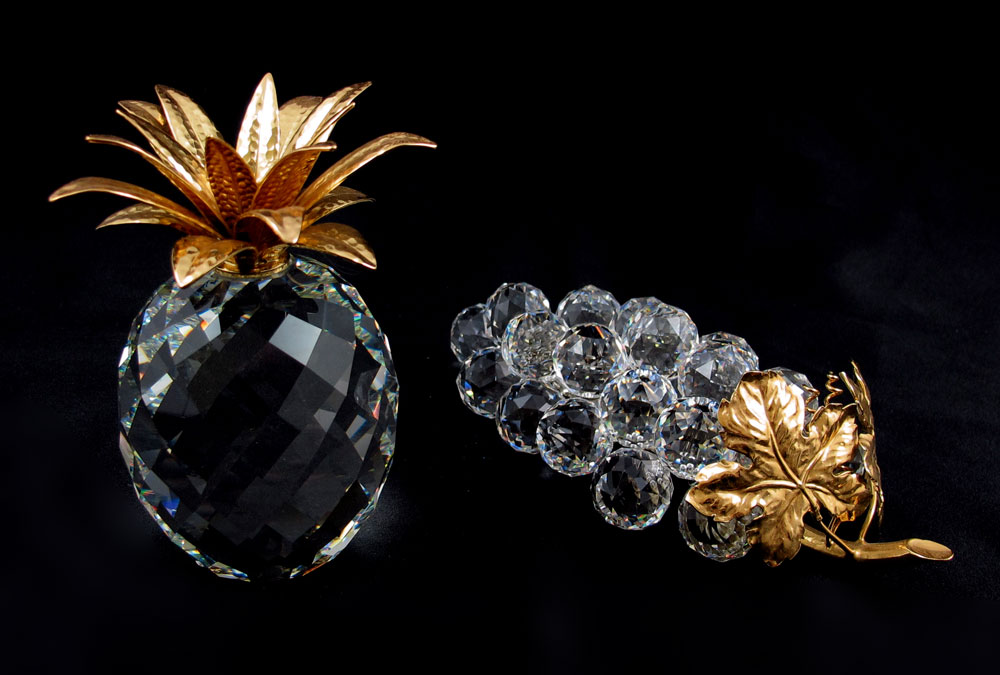 SWAROVSKI CRYSTAL FRUIT: 2pc lot to