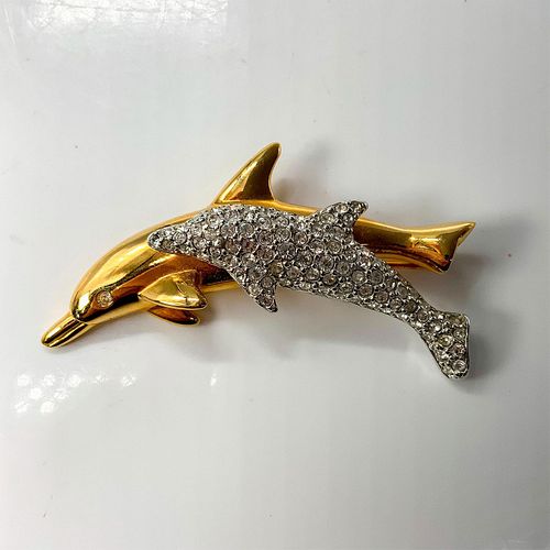 SWAROVSKI CRYSTAL & GOLD PIN,