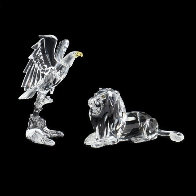 SWAROVSKI CRYSTAL LION AND BALD