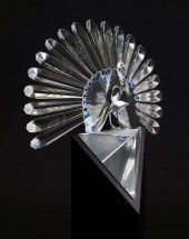 SWAROVSKI CRYSTAL PEACOCK FIGU