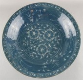 SWATOW BLUE GROUND SLIP-DECORA