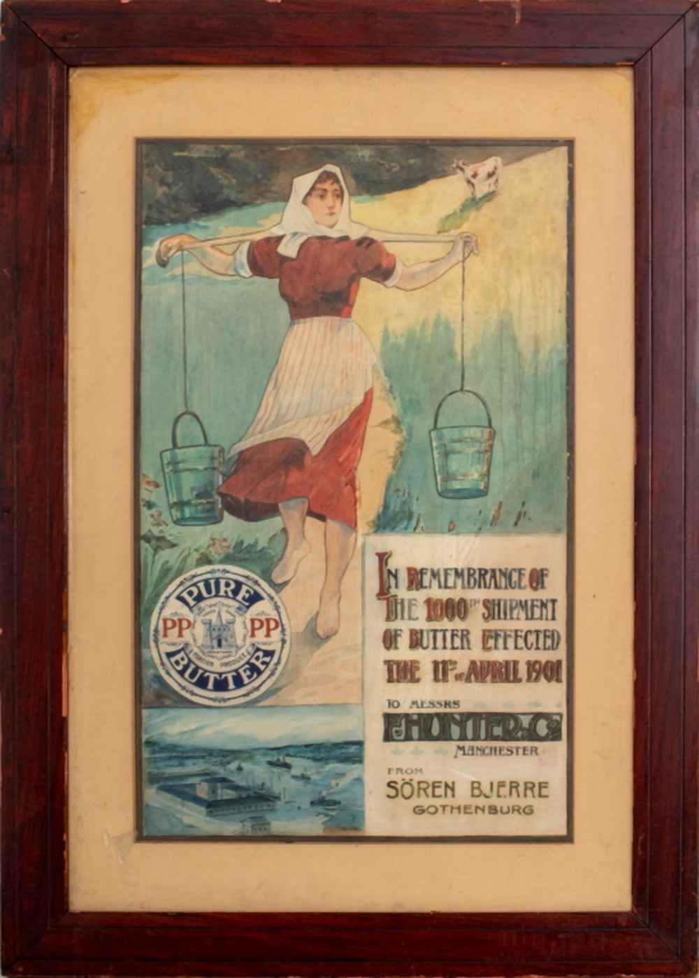 SWEDISH BUTTER AD WATERCOLOR ON