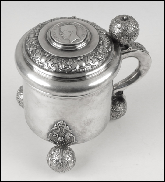 SWEDISH SILVER TANKARD. Lid of