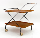 SWEDISH TEAK BAR CART BY PAUL