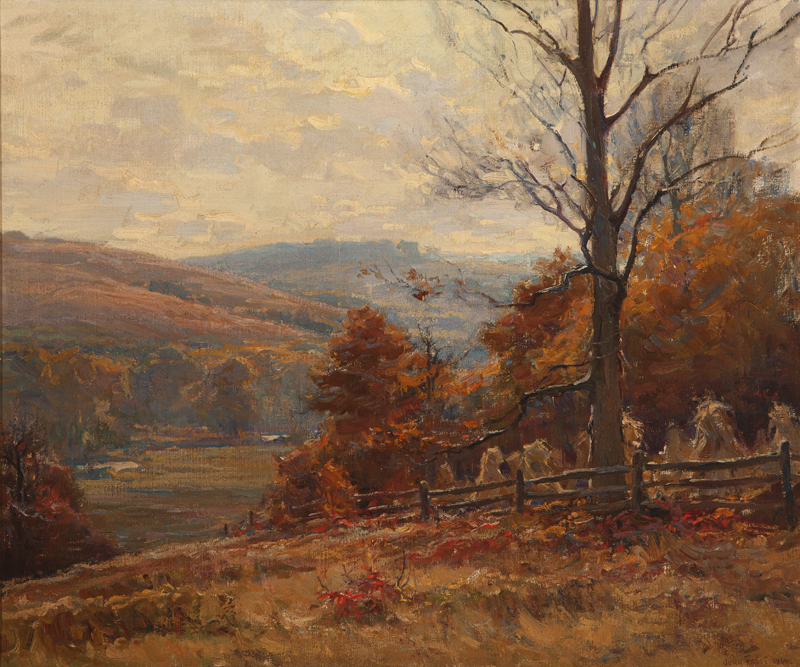Sweeping autumn landscape oil on