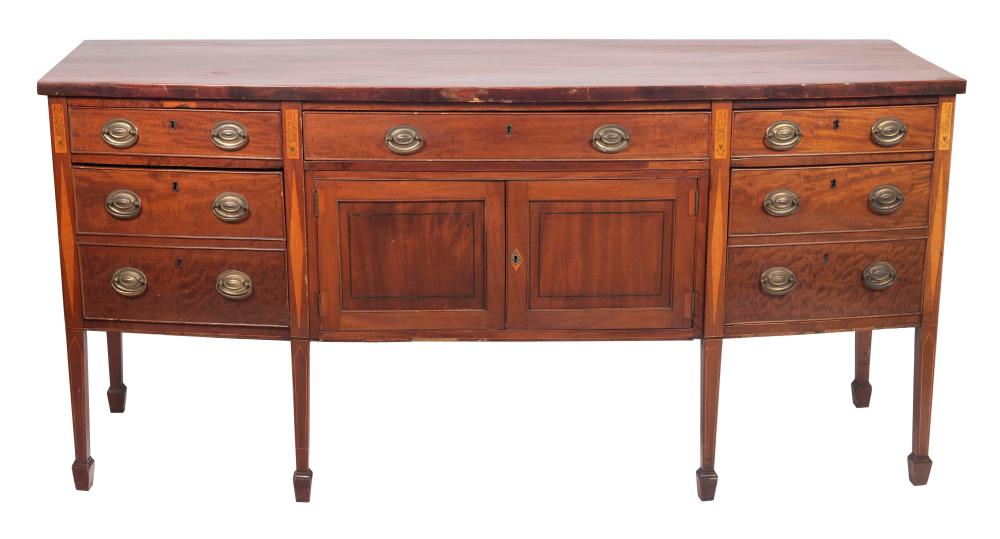 SWELL-FRONT SIDEBOARD ENGLAND, LATE