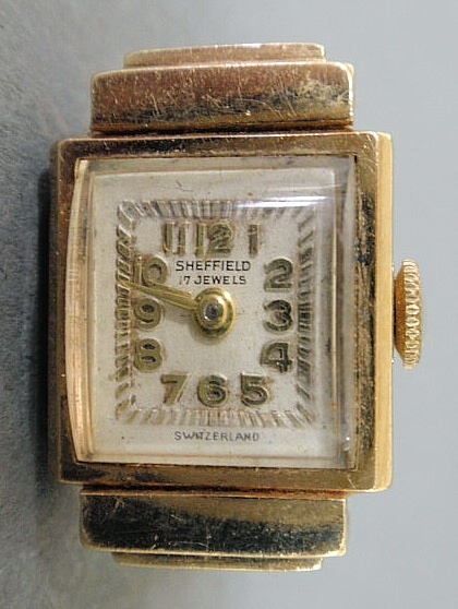 Swiss 14k gold ring watch by