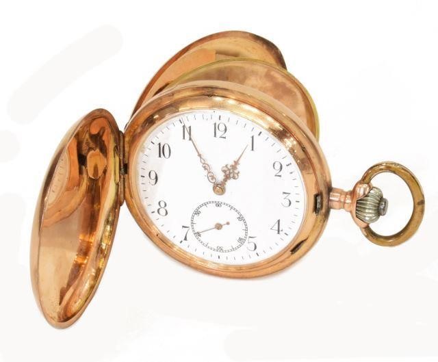 SWISS 14KT ROSE GOLD HUNTER CASE