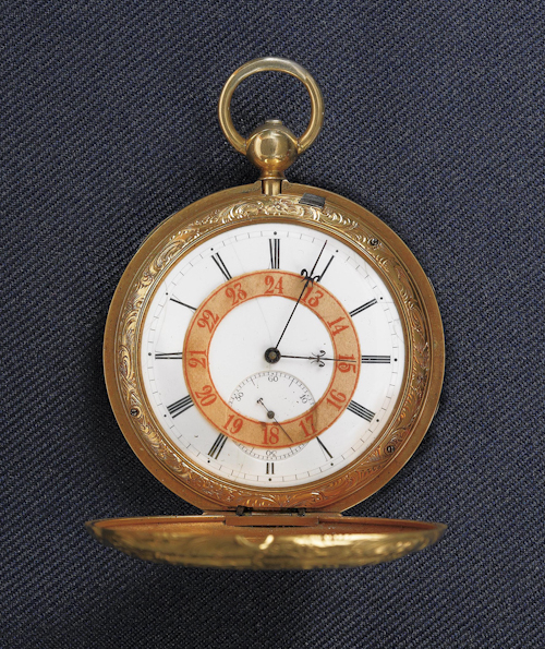 Swiss 18K gold pocket watch of